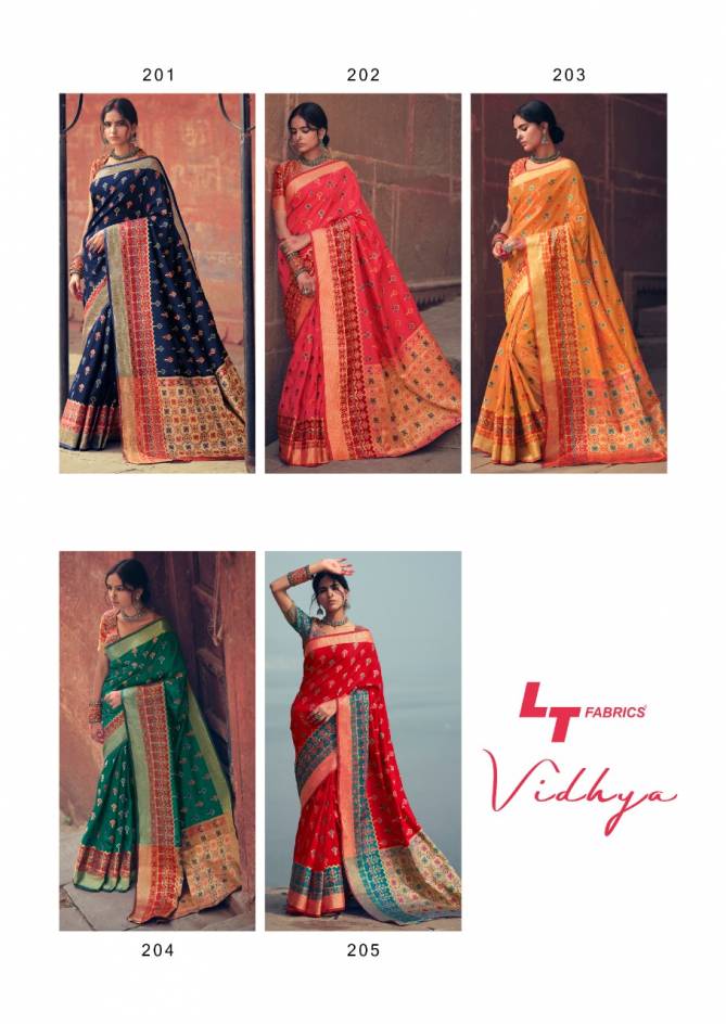 Lt Vidhya Silk Latest Fancy Heavy Festive Wear Wear Printed Cotton Weaving Sarees Collection
